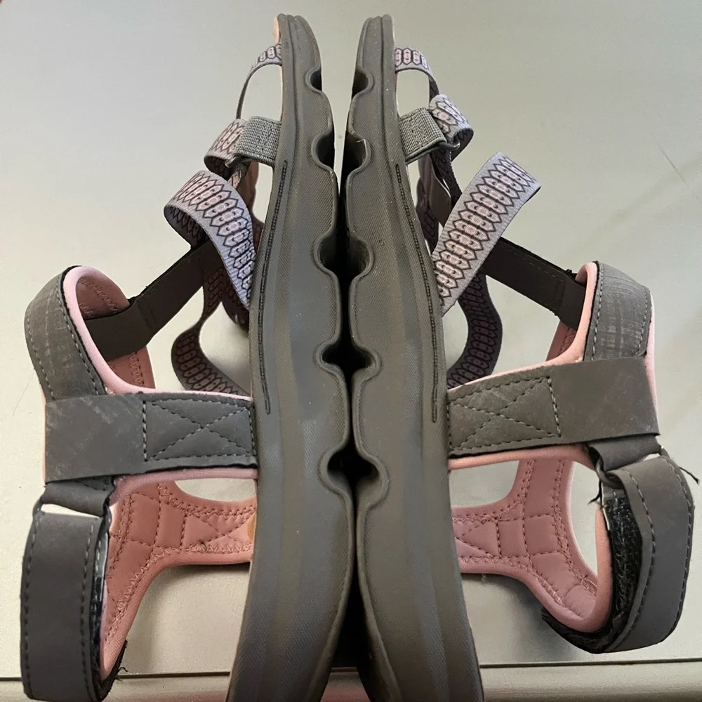 Elegant Pink and Gray Women's Sandals